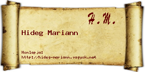 Hideg Mariann névjegykártya