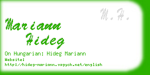 mariann hideg business card